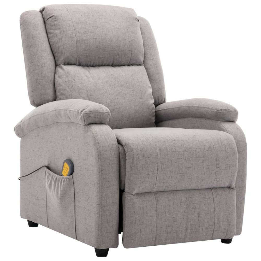 Massage Chair Light Gray Fabric (100% polyester), Foam, Metal, Wood. Picture 2