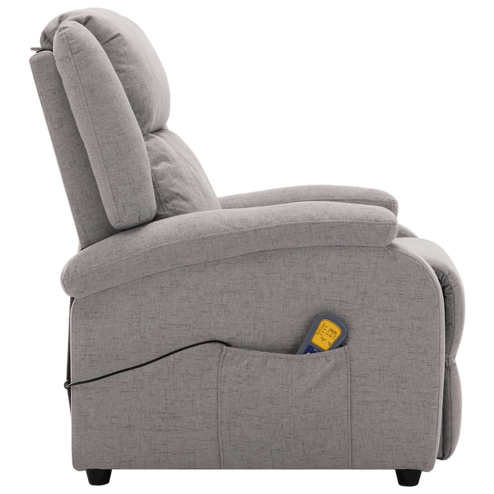 Massage Chair Light Gray Fabric (100% polyester), Foam, Metal, Wood. Picture 6