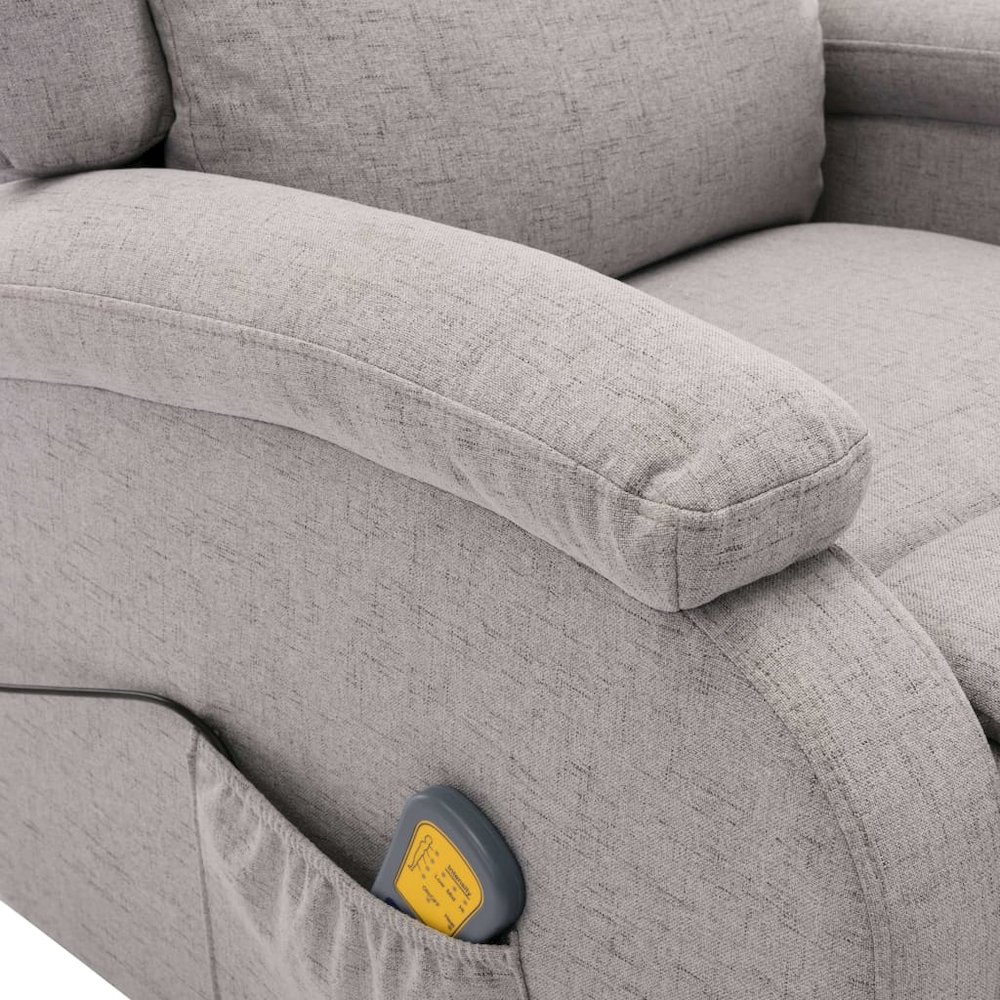 Massage Chair Light Gray Fabric (100% polyester), Foam, Metal, Wood. Picture 8