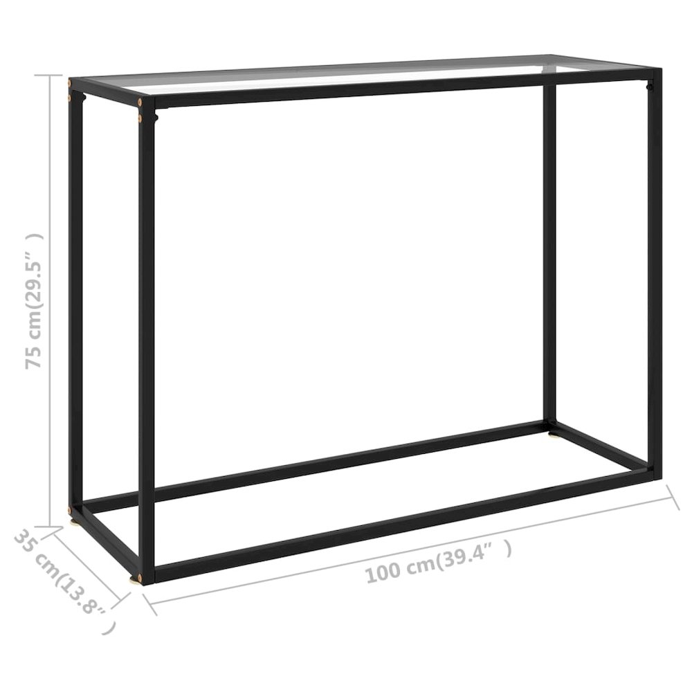Console Table Transparent Tempered Glass 39.4 x 13.8 x 29.5 in. Picture 6