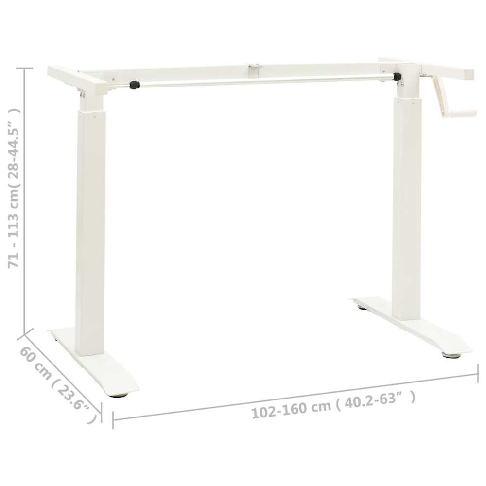 Stand Up Desk Frame White Carbon steel Adjustable. Picture 8