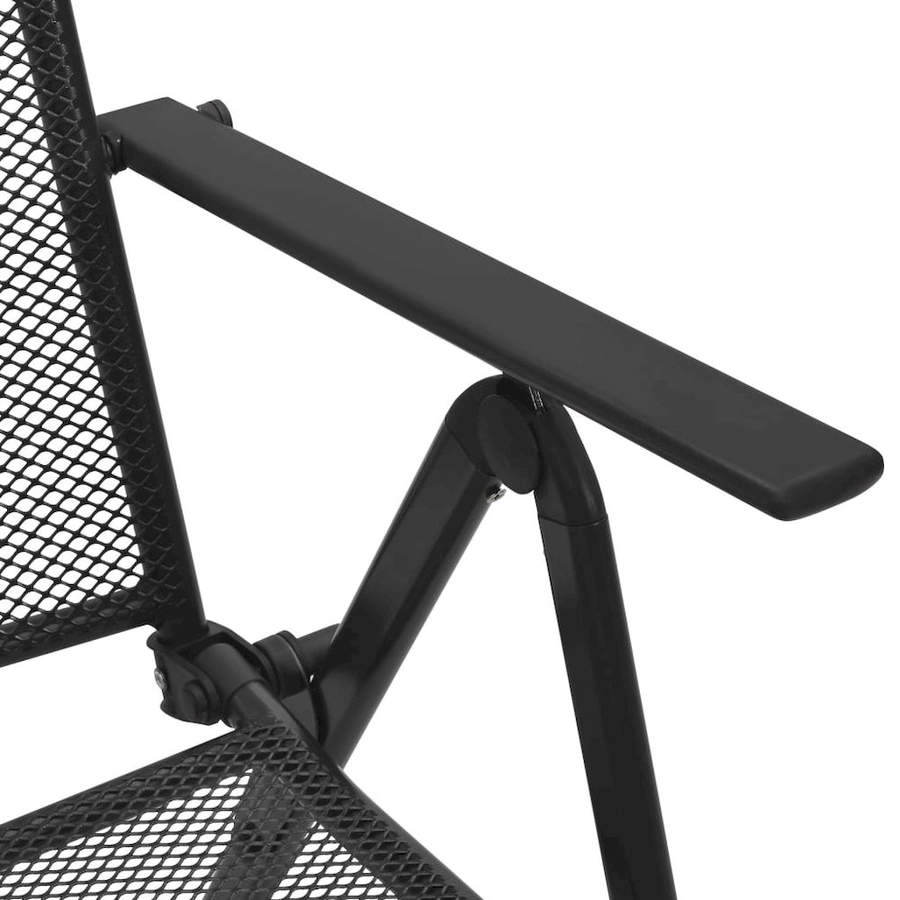 Folding Chair Set of 4 Anthracite Steel Standard Foldable. Picture 7