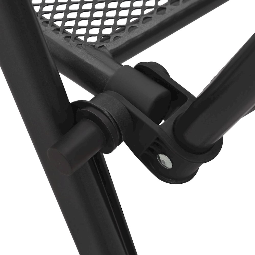Folding Chair Set of 4 Anthracite Steel Standard Foldable. Picture 8