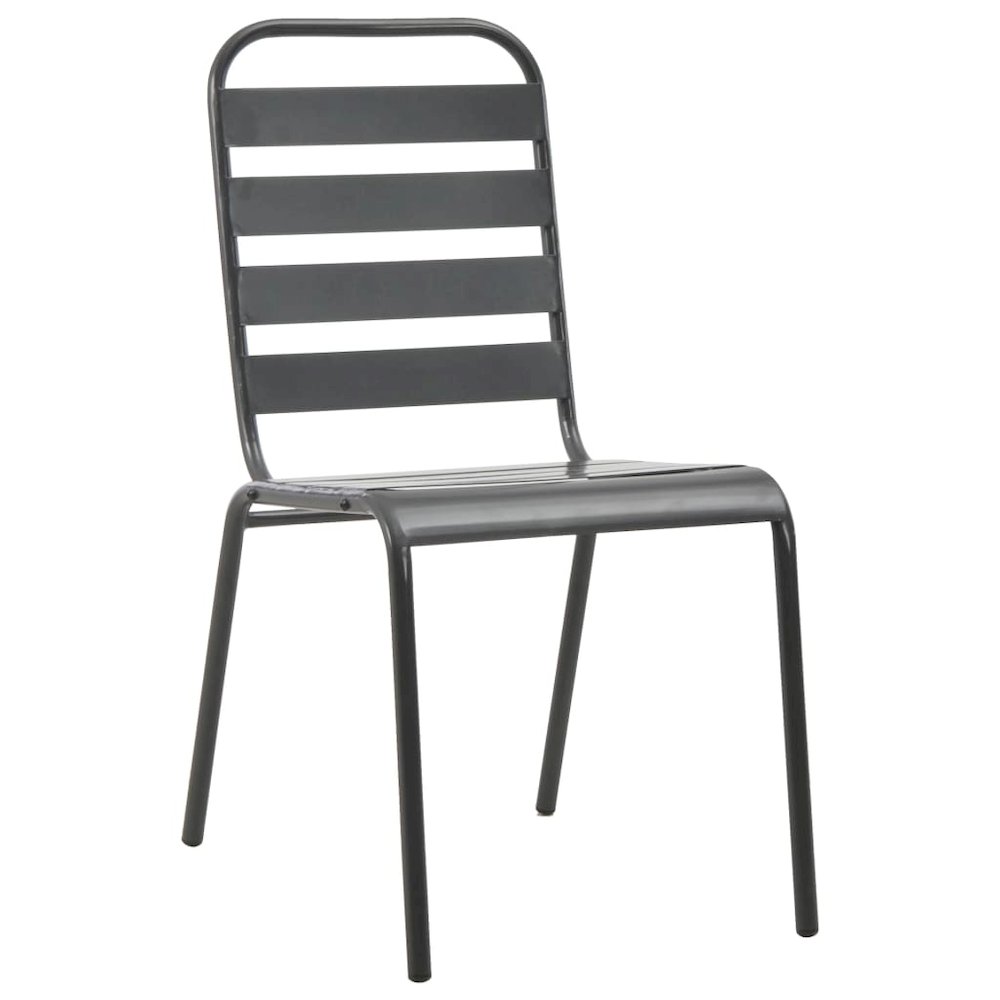 Outdoor Chair Set of 4 Dark Grey E-coated Steel Standard. Picture 2
