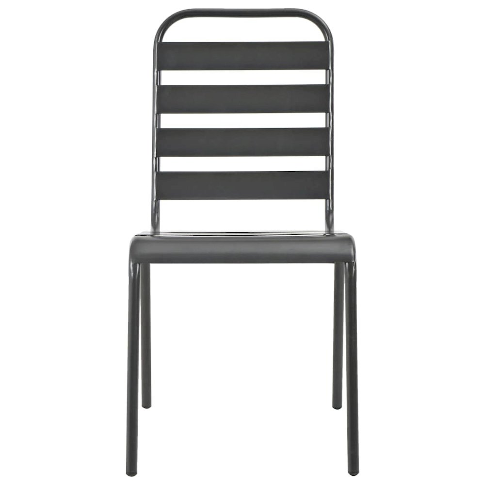 Outdoor Chair Set of 4 Dark Grey E-coated Steel Standard. Picture 3