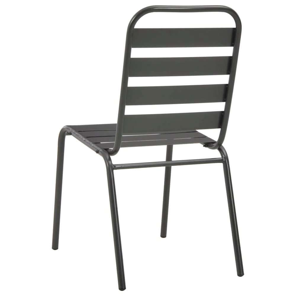 Outdoor Chair Set of 4 Dark Grey E-coated Steel Standard. Picture 5