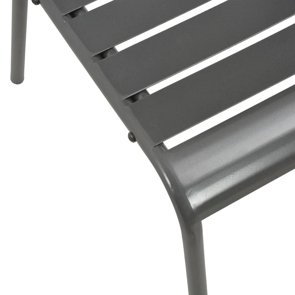 Outdoor Chair Set of 4 Dark Grey E-coated Steel Standard. Picture 6