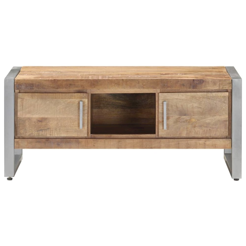 Coffee Table Natural wood tones, grey iron Rough mango wood, iron. Picture 2