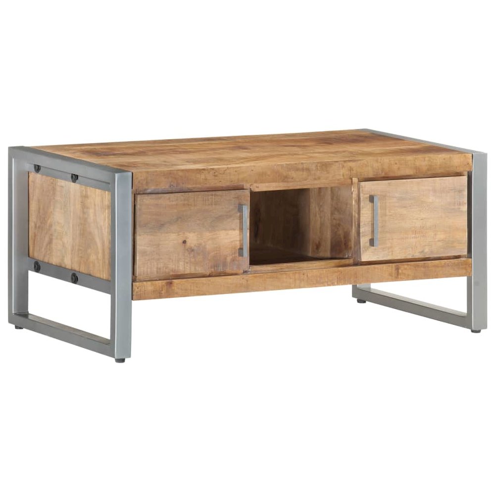 Coffee Table Natural wood tones, grey iron Rough mango wood, iron. Picture 11
