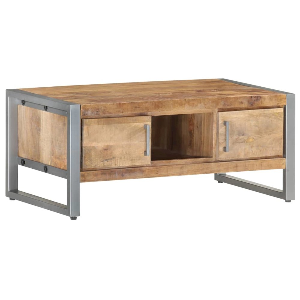 Coffee Table Natural wood tones, grey iron Rough mango wood, iron. Picture 10