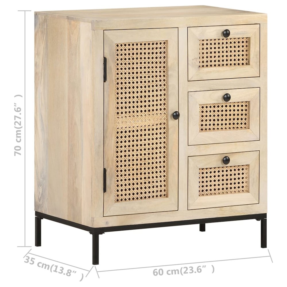 Sideboard Natural wood color Solid mango wood Medium Sideboard. Picture 8