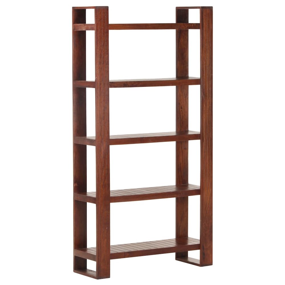 Book Cabinet Honey brown Solid Acacia Wood Medium Book Cabinet. Picture 6