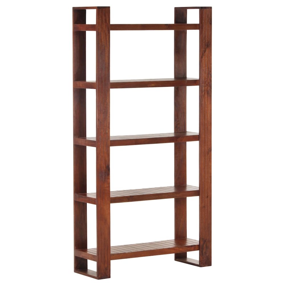 Book Cabinet Honey brown Solid Acacia Wood Medium Book Cabinet. Picture 7