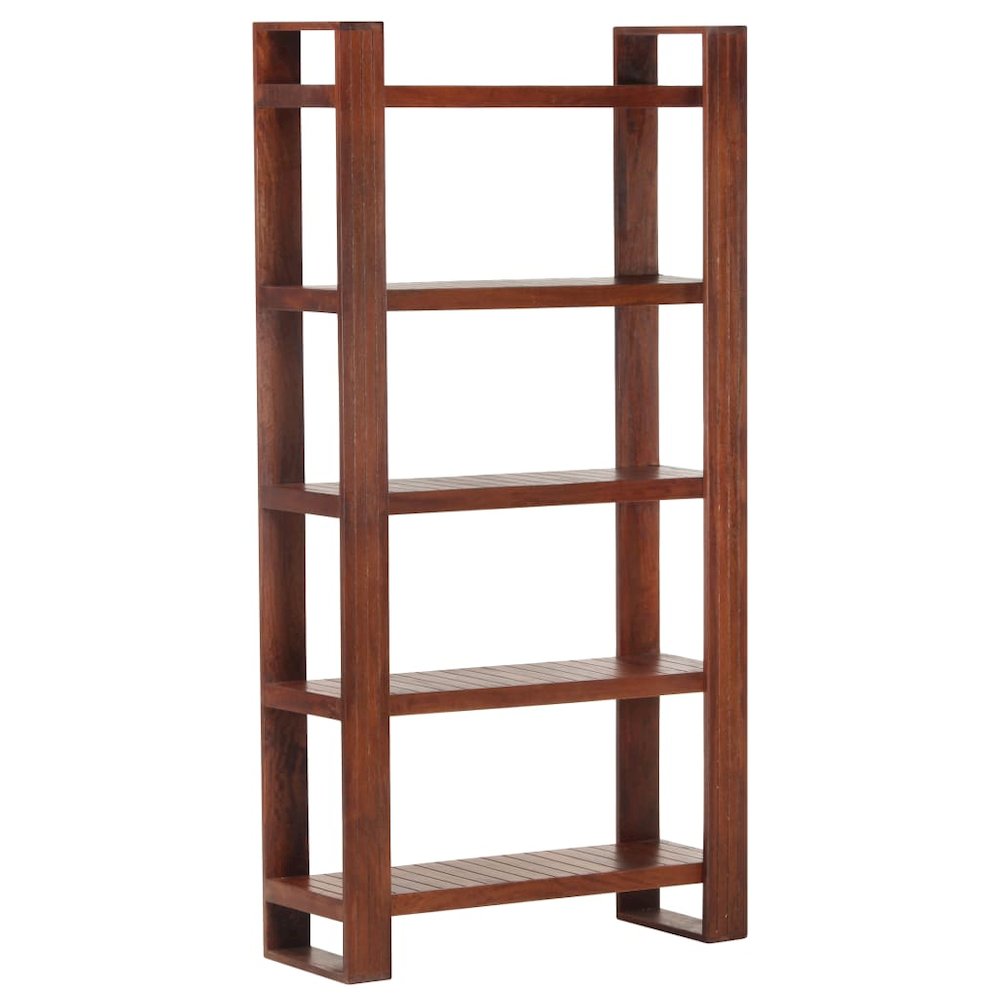 Book Cabinet Honey brown Solid Acacia Wood Medium Book Cabinet. Picture 8