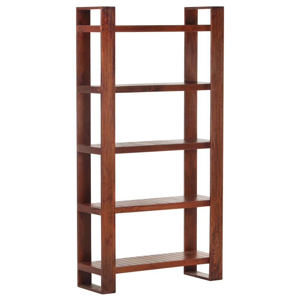 Book Cabinet Honey brown Solid Acacia Wood Medium Book Cabinet. Picture 9