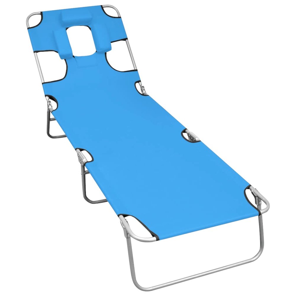 Sun Lounger Turquoise Blue. Picture 1