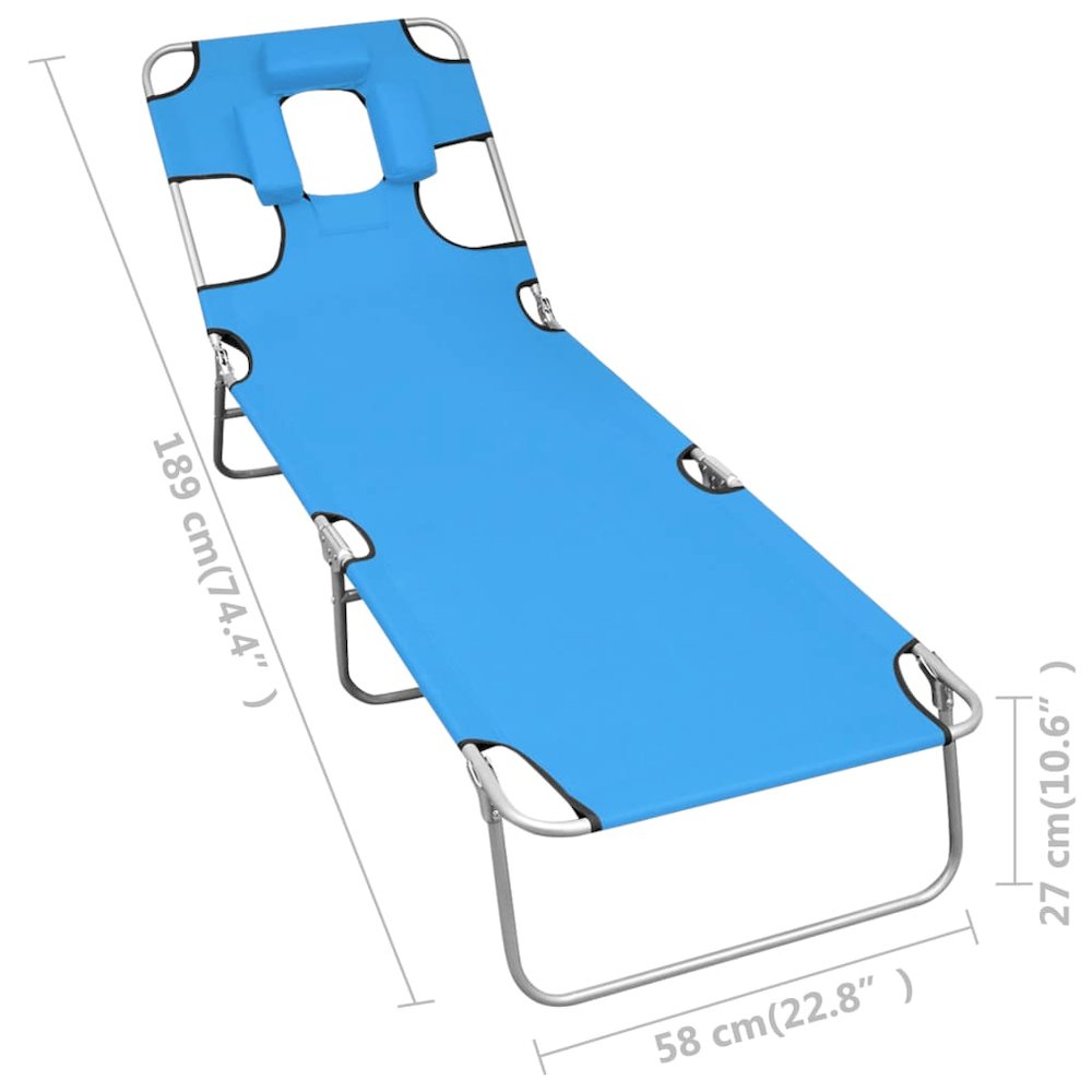 Sun Lounger Turquoise Blue. Picture 7