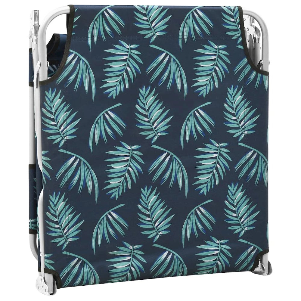 Sun Lounger Leaf Print Sturdy Steel Frame, Fabric (100% Polyester). Picture 6