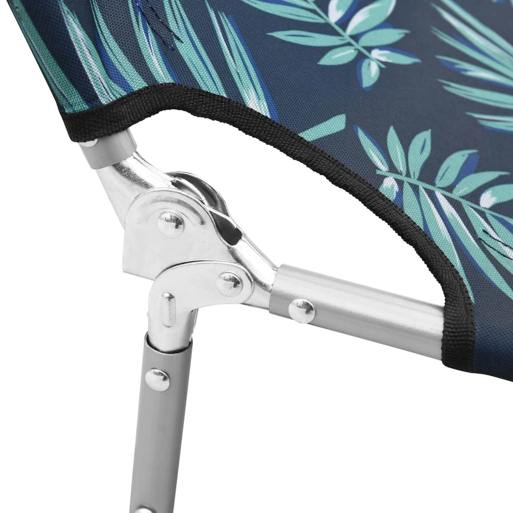 Sun Lounger Leaf Print Sturdy Steel Frame, Fabric (100% Polyester). Picture 7