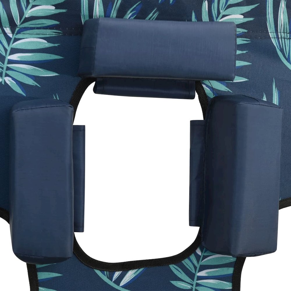 Sun Lounger Leaf Print Sturdy Steel Frame, Fabric (100% Polyester). Picture 8