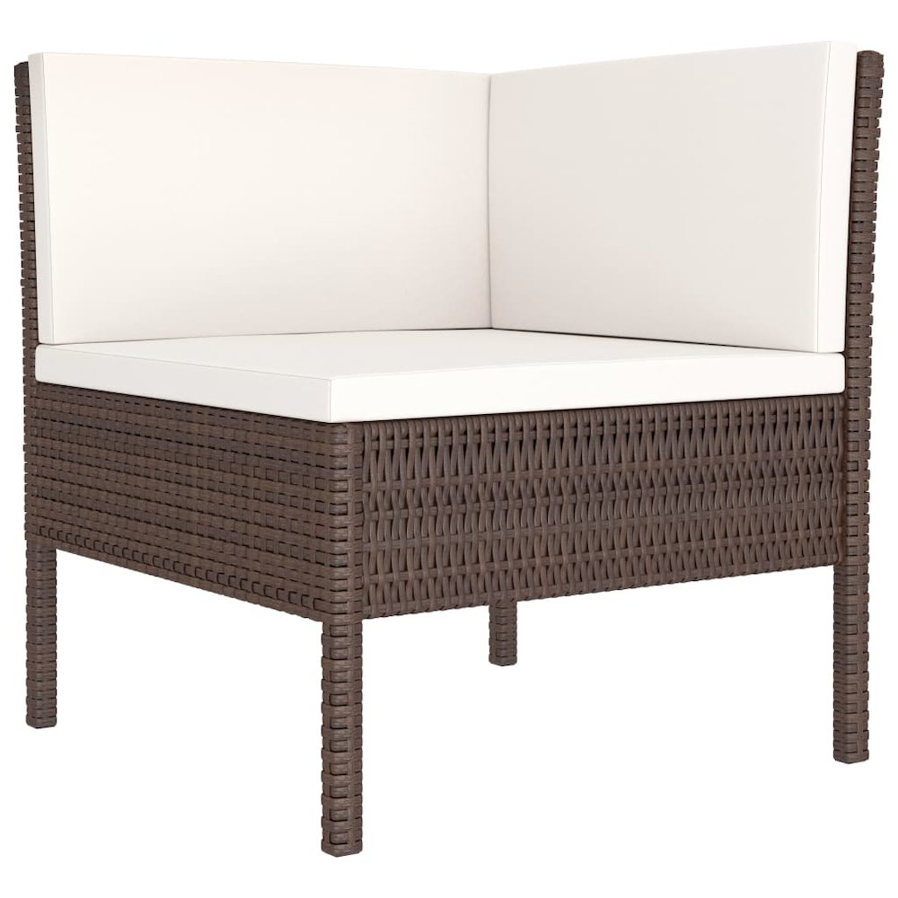 Garden Furniture Set Brown PE rattan 3 Piece Set Modular. Picture 3