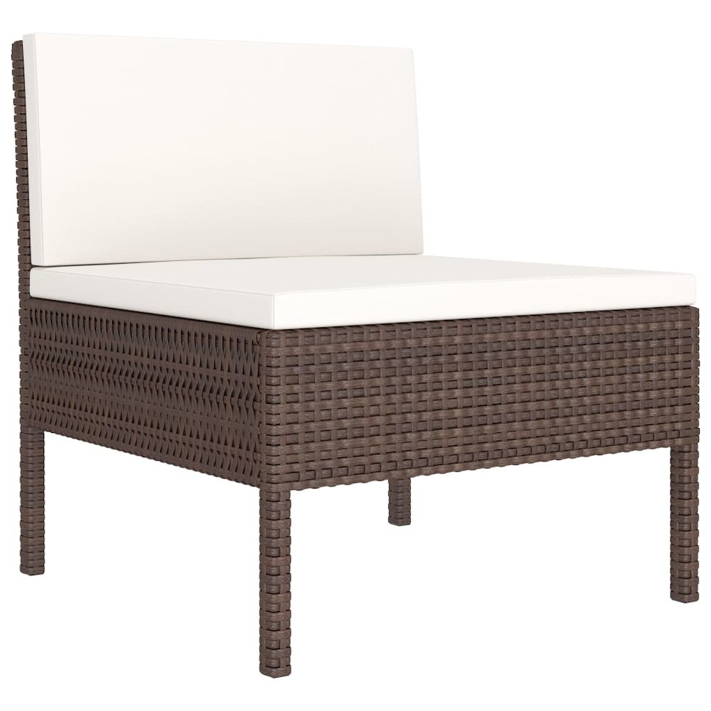 Garden Furniture Set Brown PE rattan 3 Piece Set Modular. Picture 4