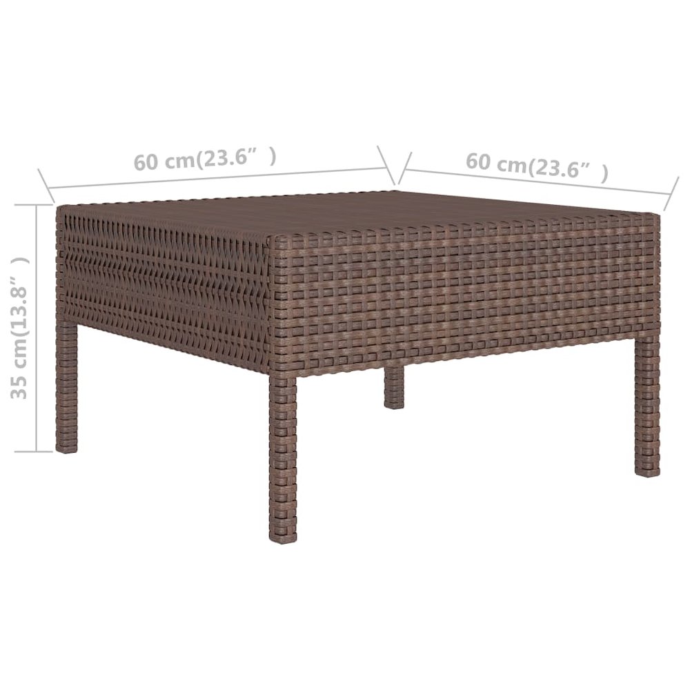 Garden Furniture Set Brown PE rattan 3 Piece Set Modular. Picture 8
