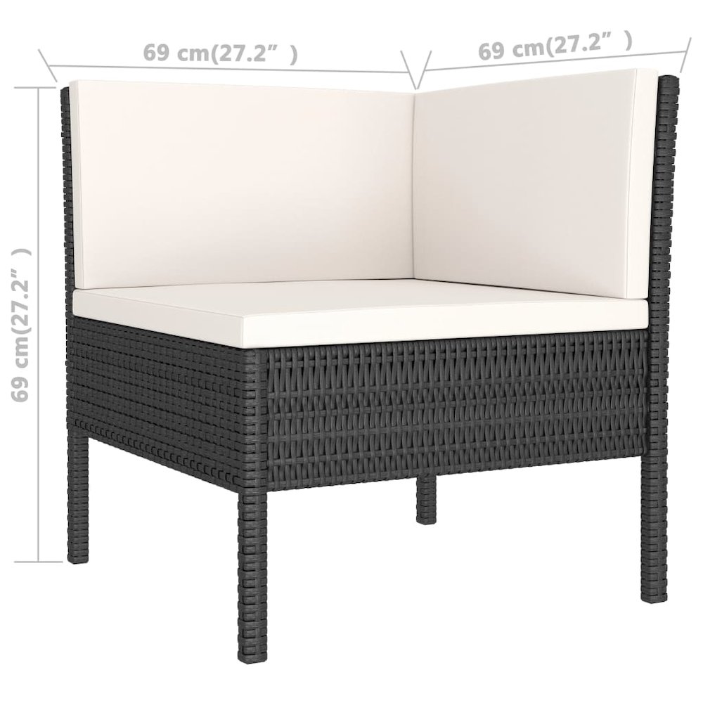 Garden Furniture Set Black, Cream White. Picture 6