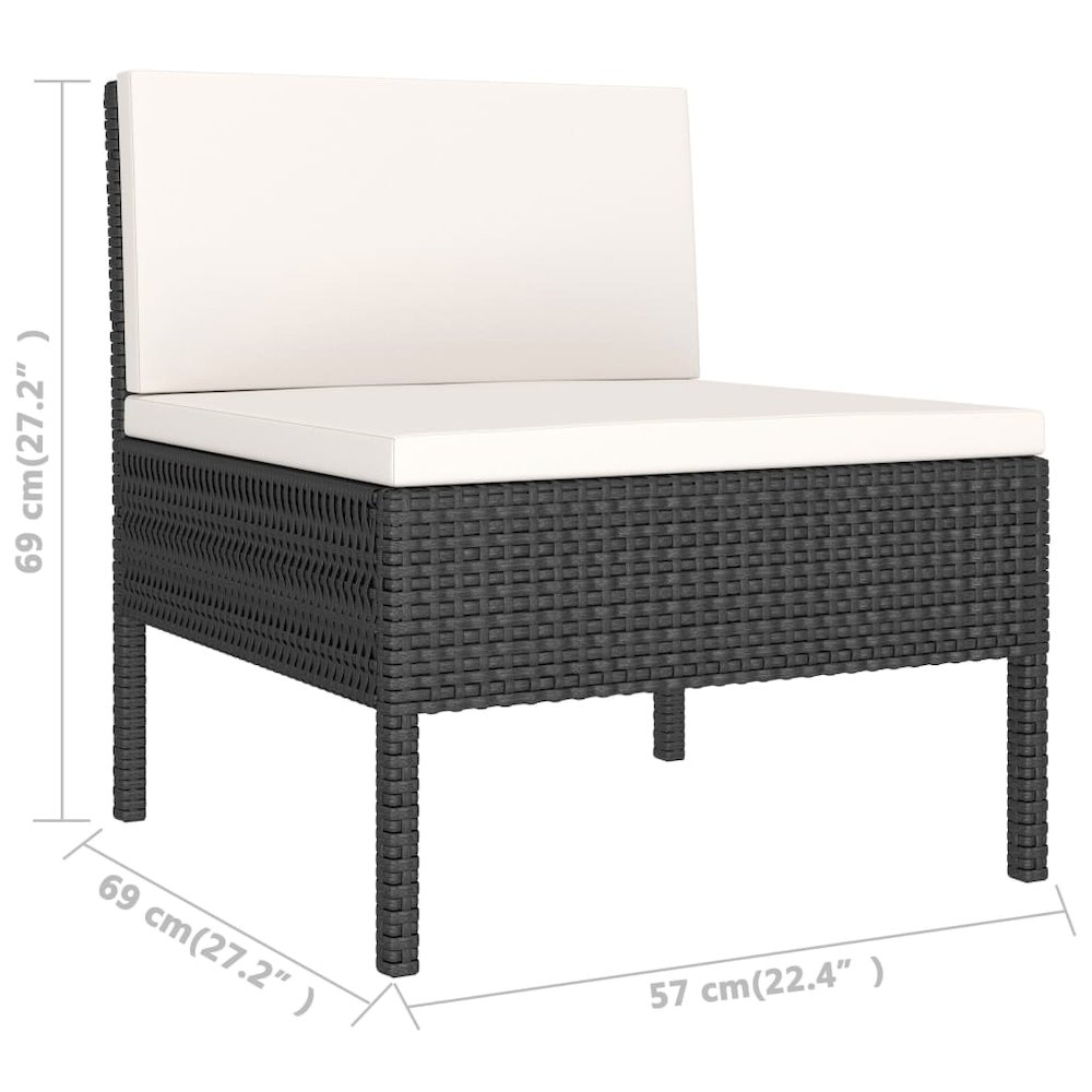 Garden Furniture Set Black, Cream White. Picture 7