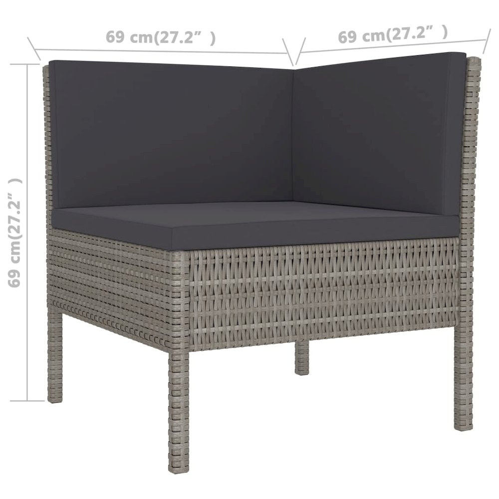 Garden Furniture Set Gray. Picture 6
