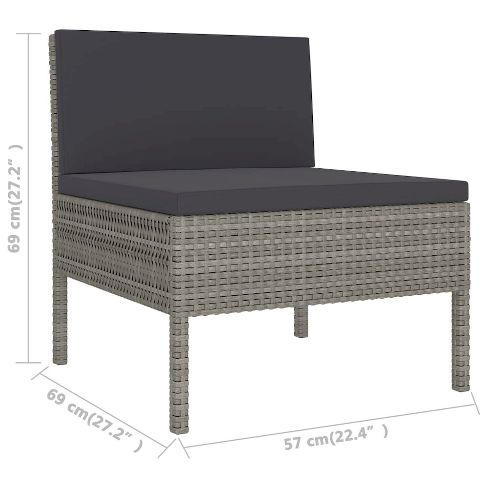 Garden Chair Set of 3 Grey. Picture 6