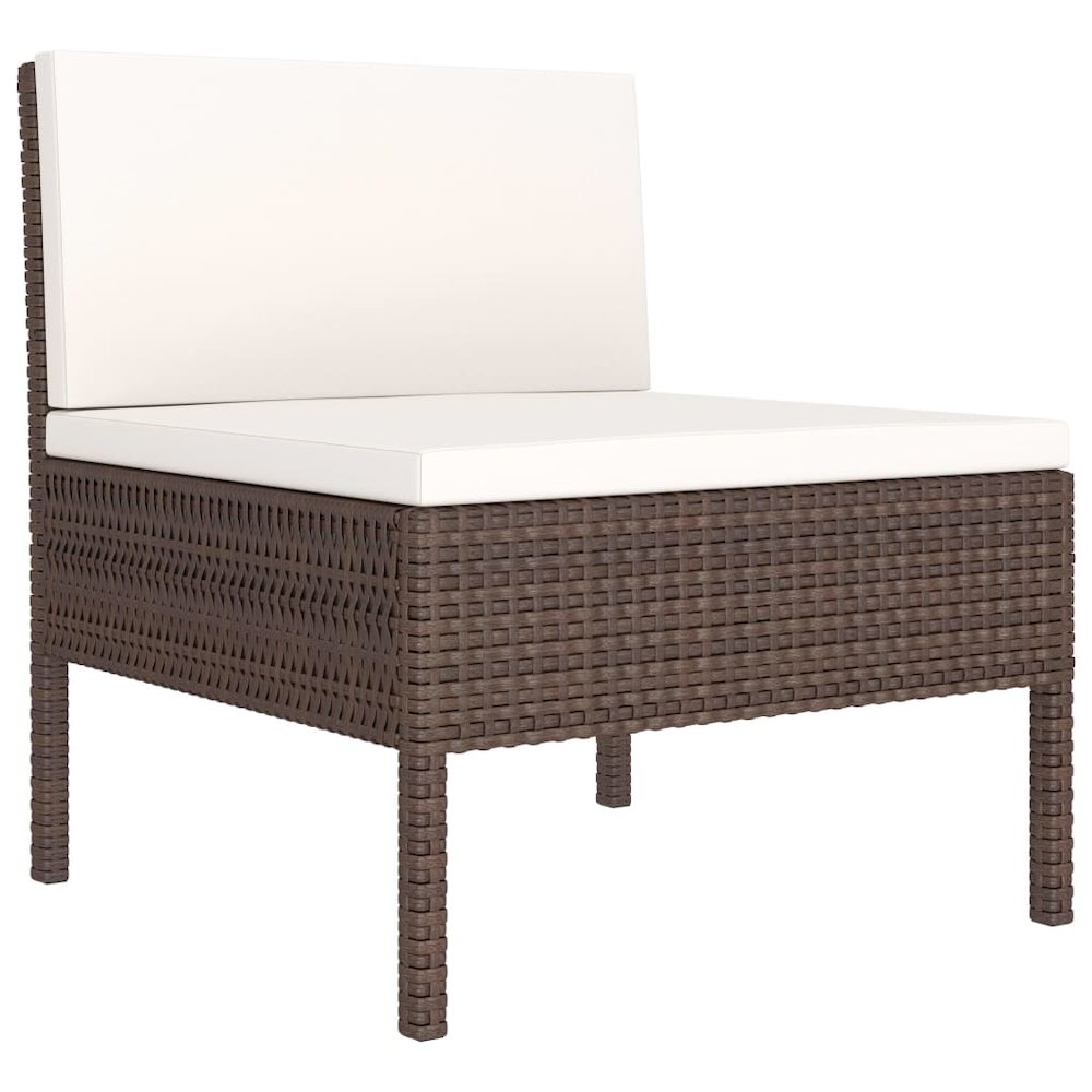 Garden Furniture Set Brown PE Rattan 3 Piece Set. Picture 4