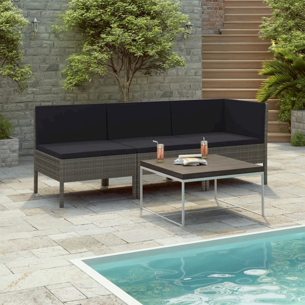 Garden Furniture Set Grey, Anthracite. Picture 1