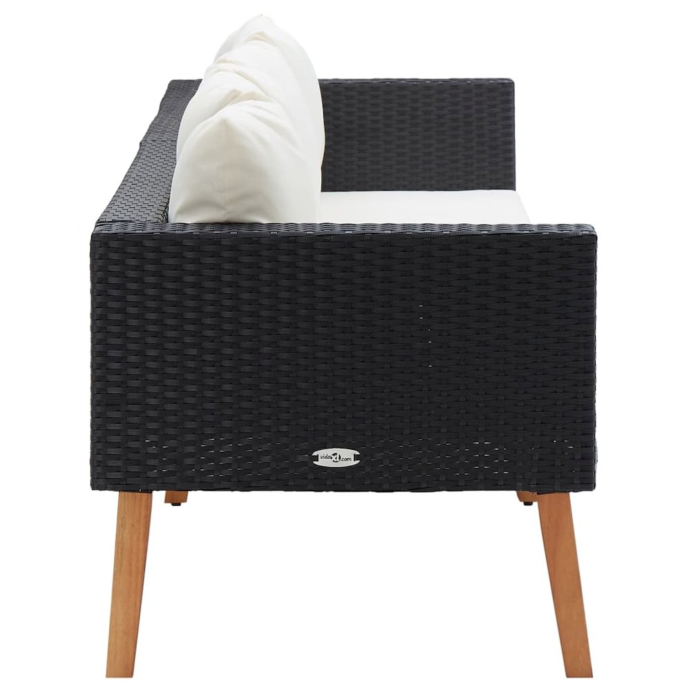 Garden Sofa Black PE rattan 3-seater Modular Garden Sofa. Picture 3
