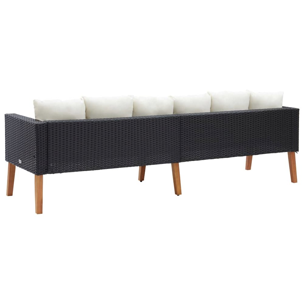 Garden Sofa Black PE rattan 3-seater Modular Garden Sofa. Picture 4