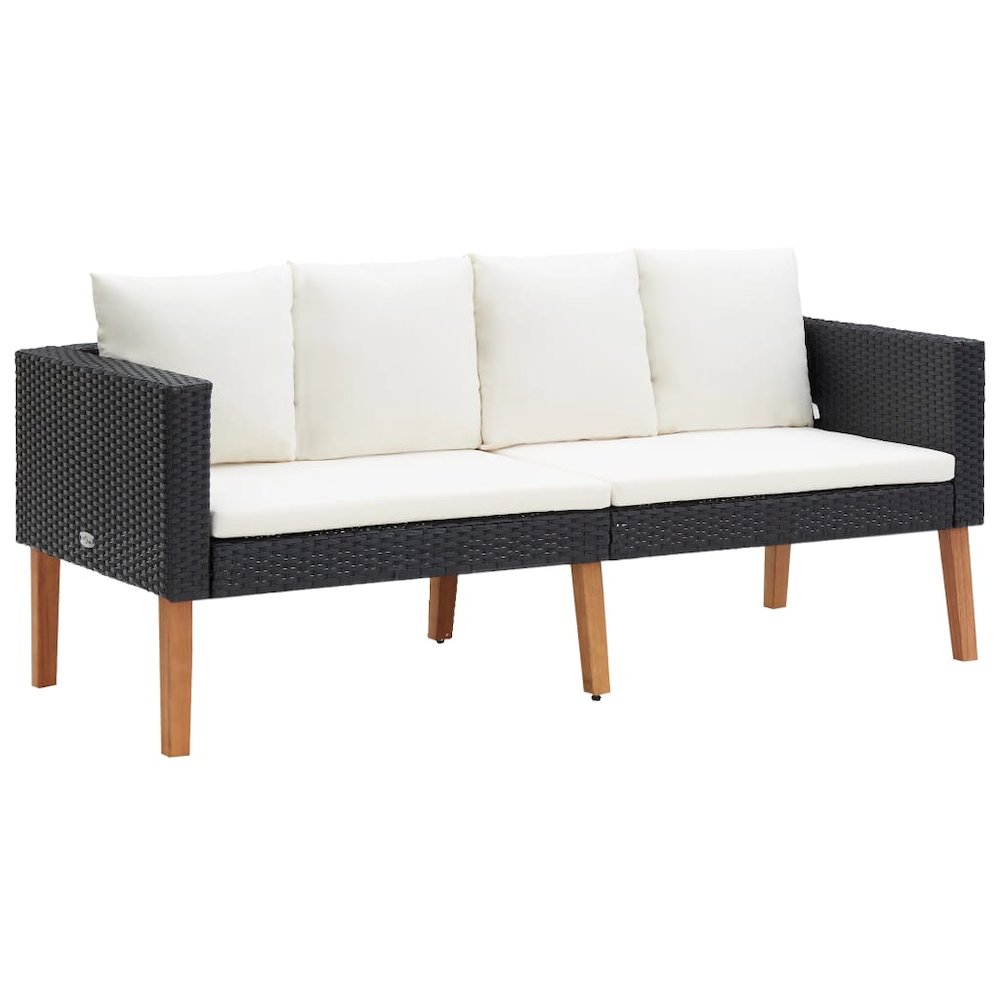 Garden Sofa Black, Cream White. Picture 1