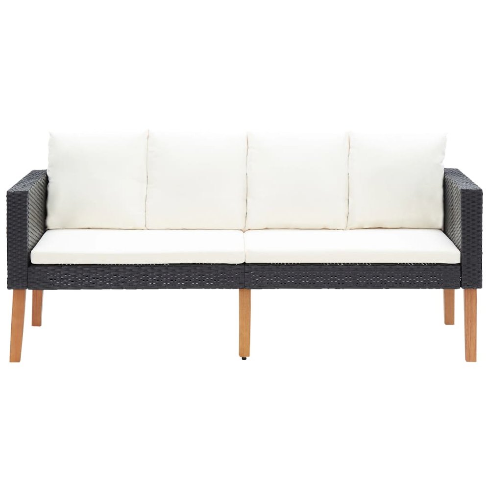 Garden Sofa Black, Cream White. Picture 2