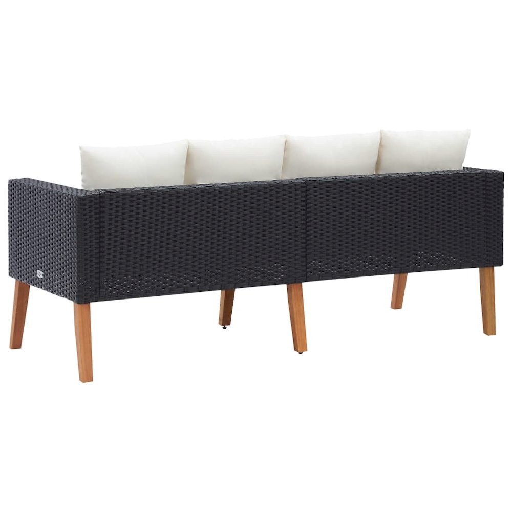 Garden Sofa Black, Cream White. Picture 4