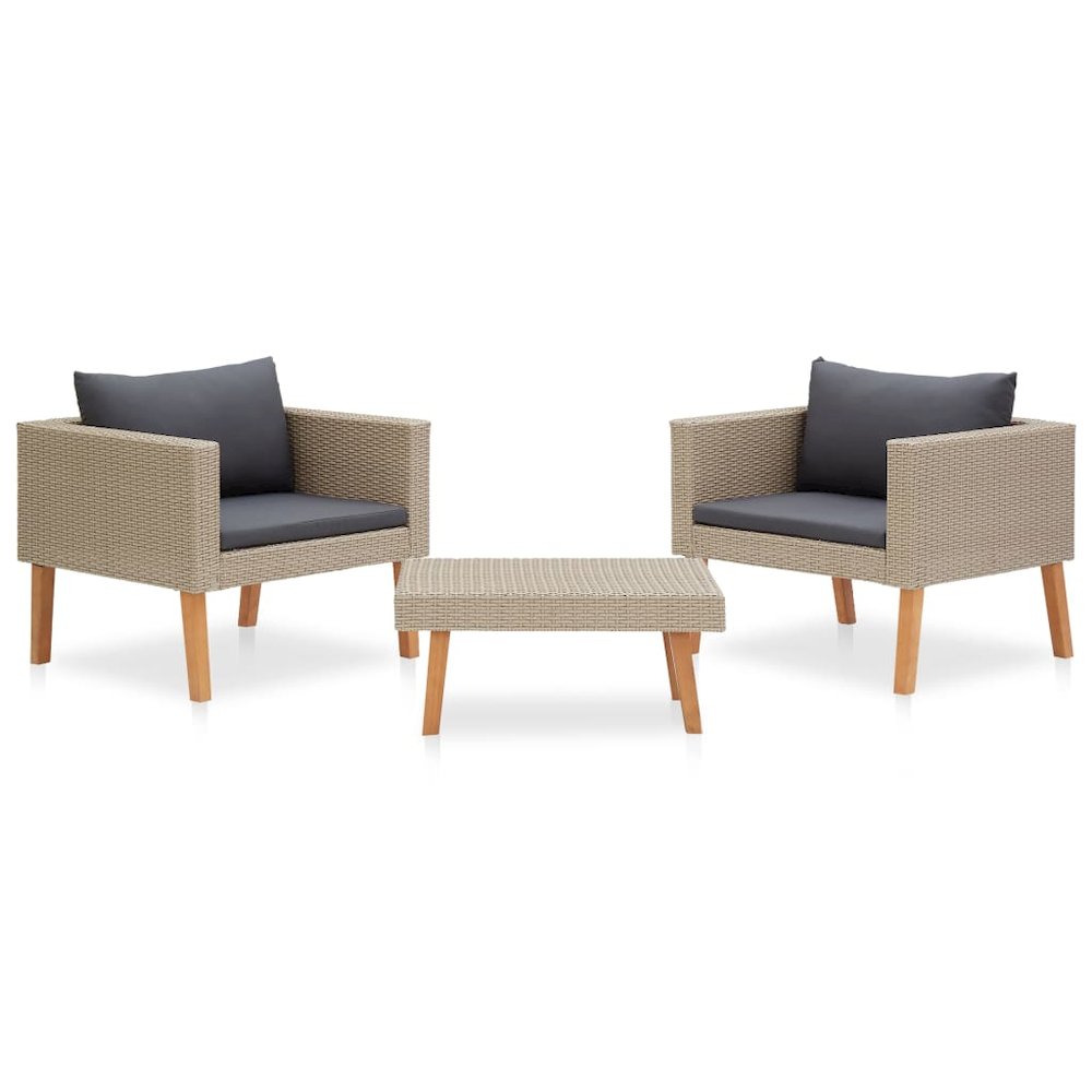 Garden Furniture Set Beige, Anthracite. Picture 1