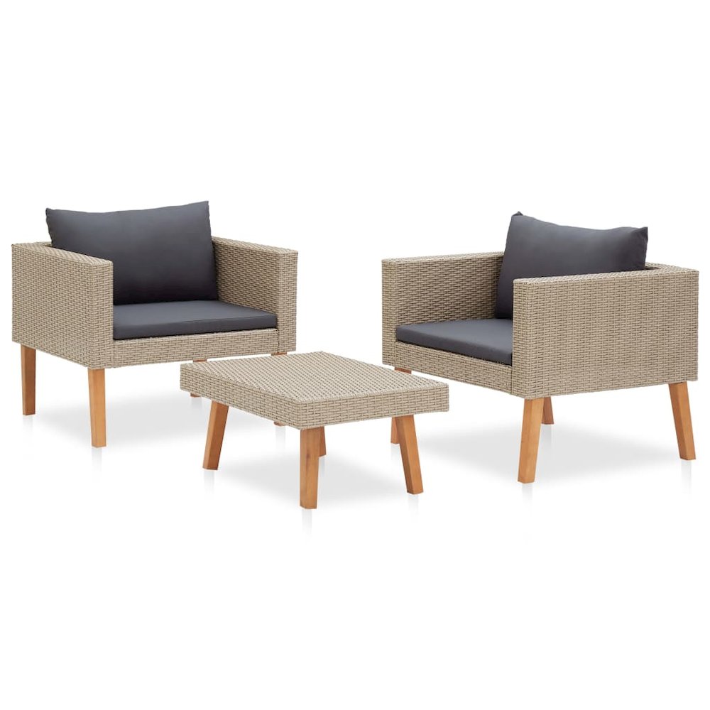 Garden Furniture Set Beige, Anthracite. Picture 3
