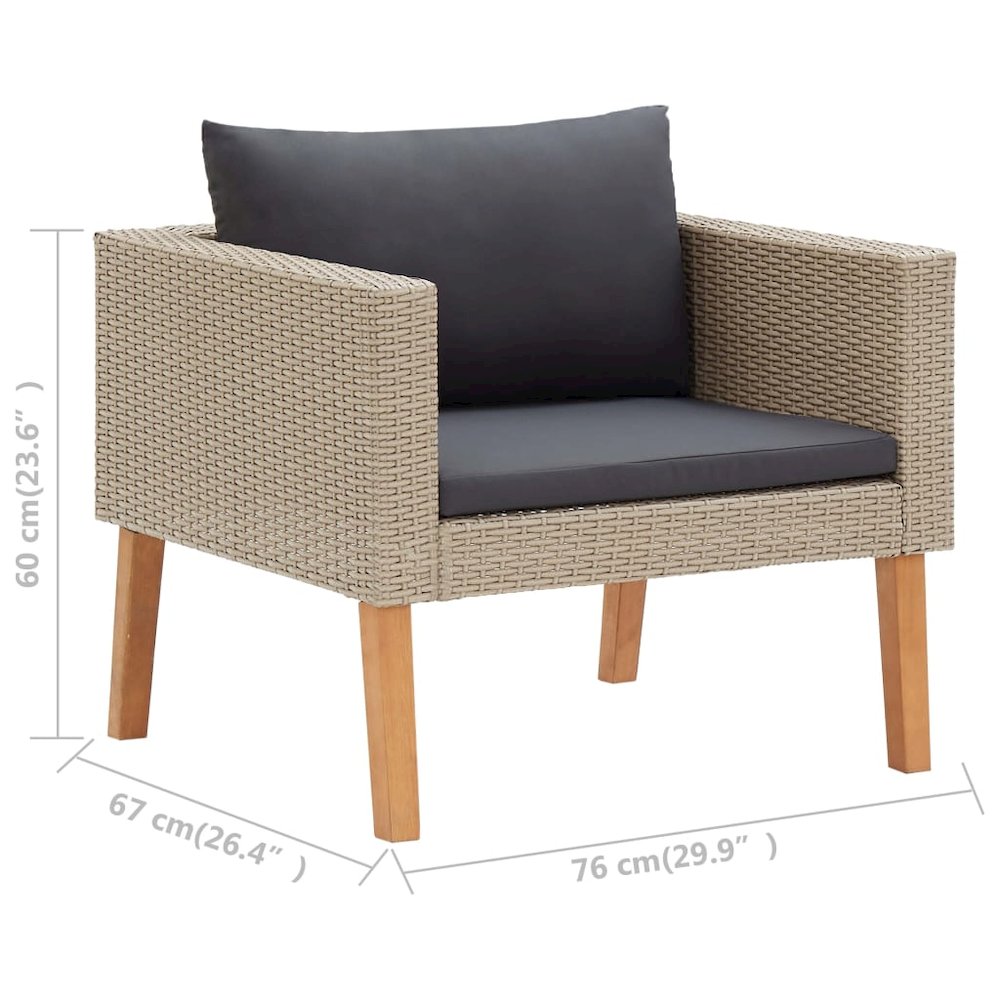 Garden Furniture Set Beige, Anthracite. Picture 9