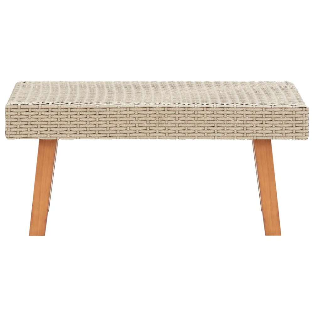 Coffee Table Beige PE Rattan Medium Lightweight Coffee Table. Picture 2
