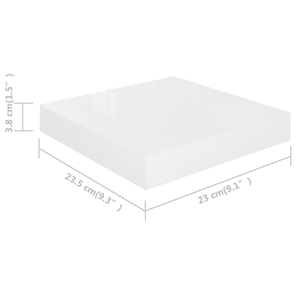 Wall Shelf High gloss white Honeycomb MDF 9.1 in Wall mounting. Picture 7