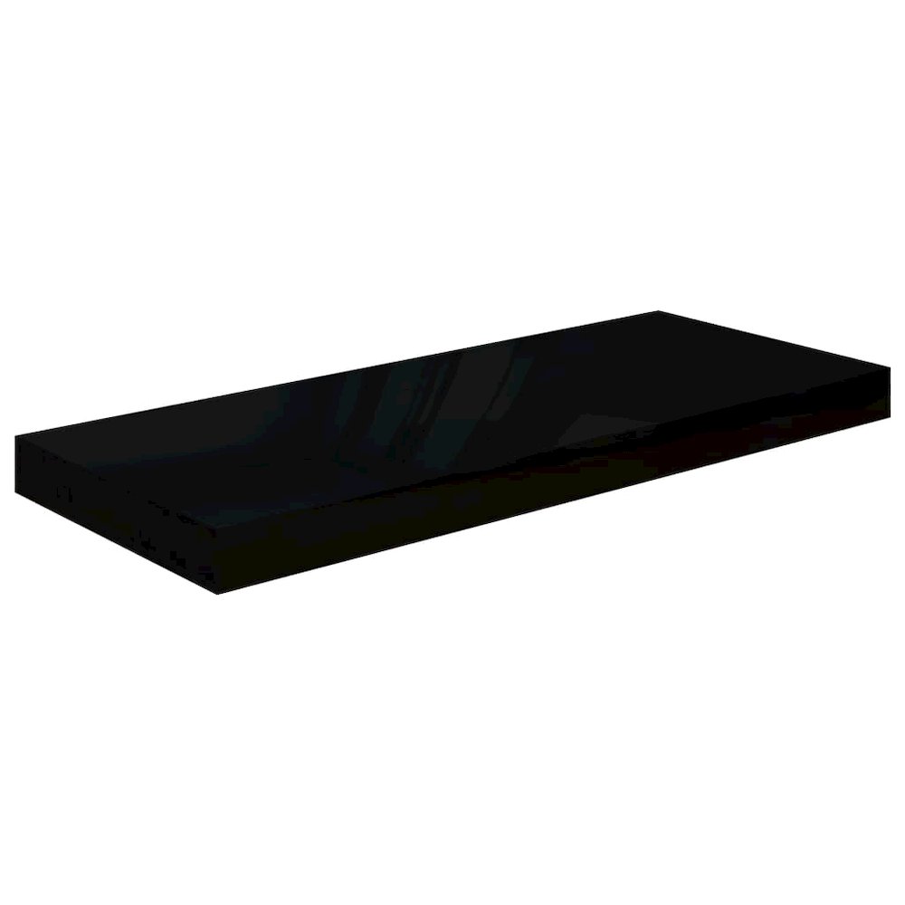 Wall Shelf Set of 2 High gloss black Honeycomb MDF, metal Medium. Picture 4