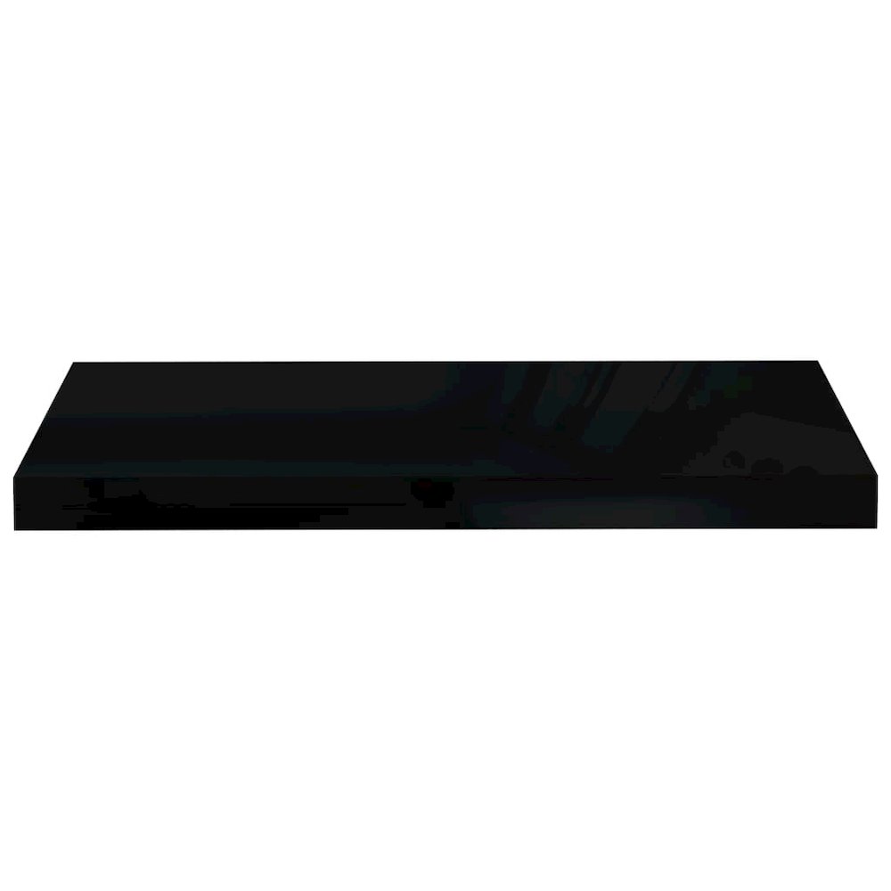 Wall Shelf Set of 2 High gloss black Honeycomb MDF, metal Medium. Picture 5