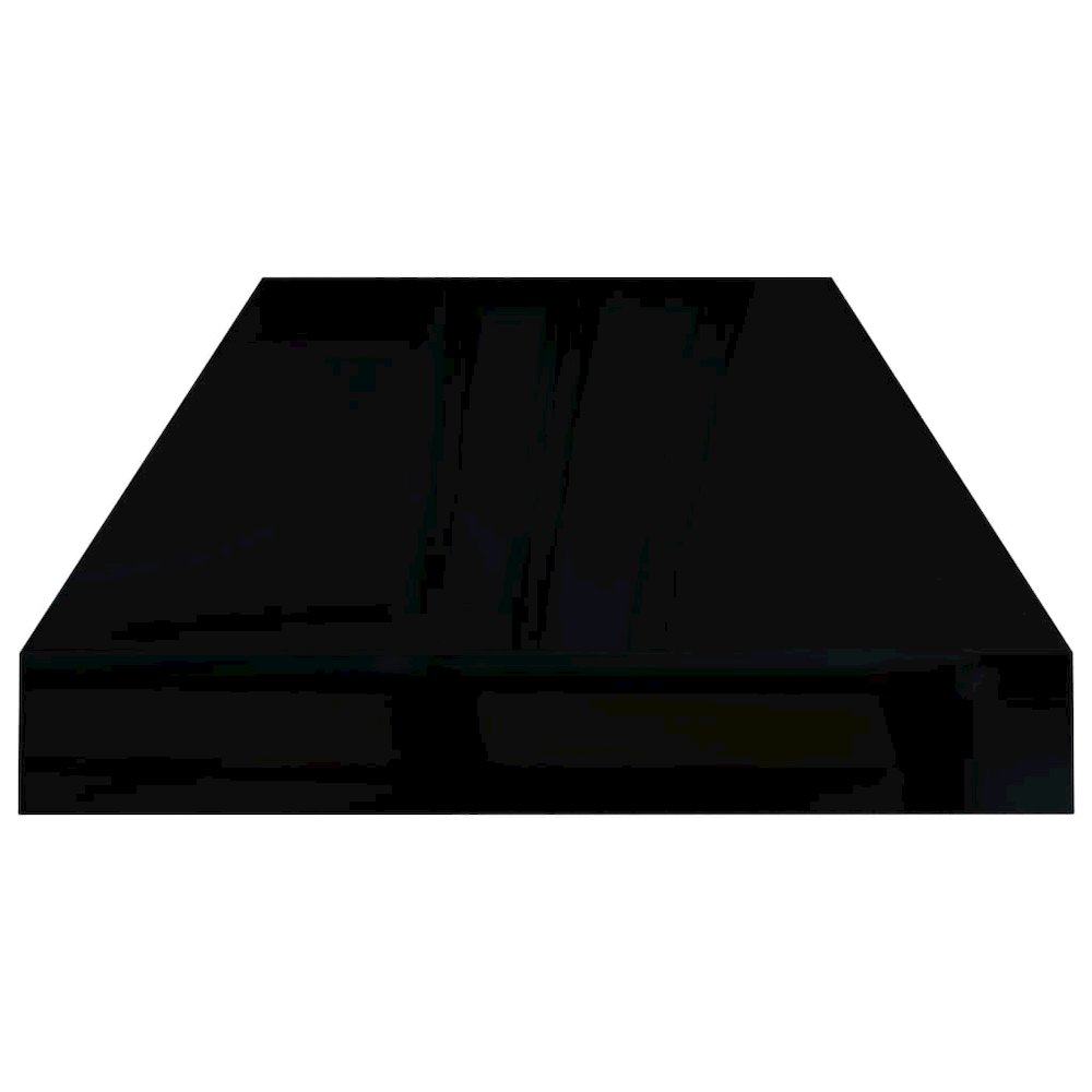 Wall Shelf Set of 2 High gloss black Honeycomb MDF, metal Medium. Picture 6