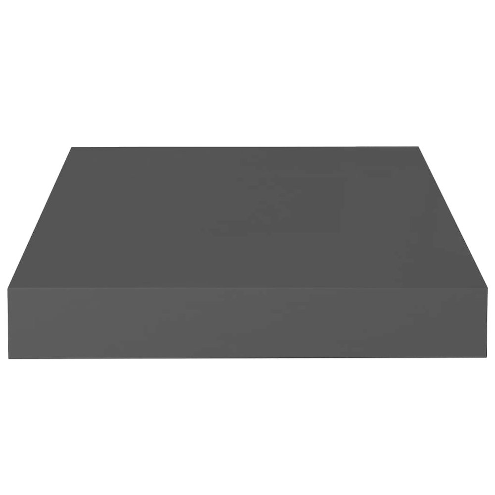 Wall Shelf Set of 2 High gloss gray Honeycomb MDF, Metal. Picture 5