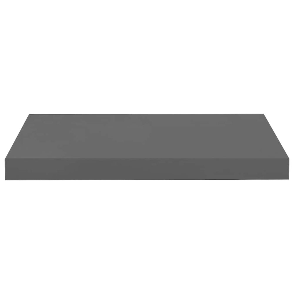 Wall Shelf Set of 2 High gloss grey Honeycomb MDF, metal. Picture 5
