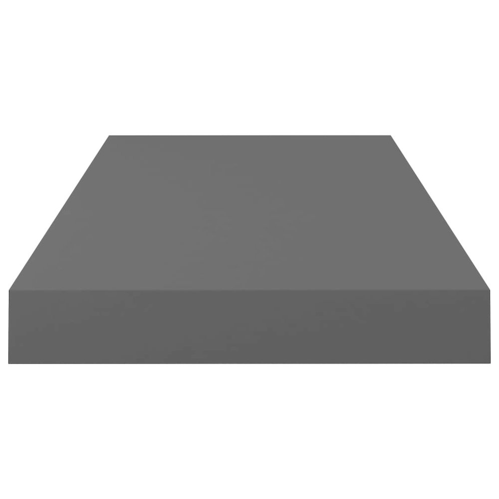 Wall Shelf Set of 2 High gloss grey Honeycomb MDF, metal. Picture 6