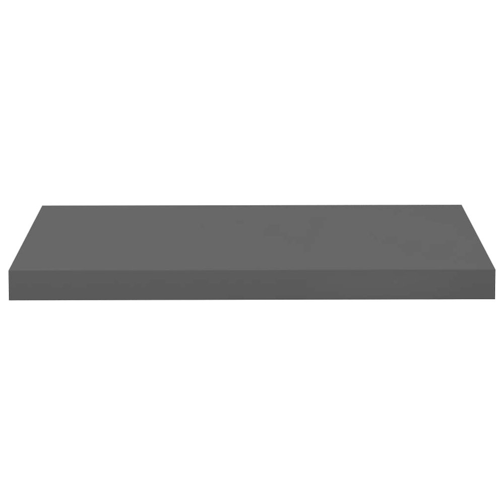 Wall Shelf Set of 2 Glossy gray Honeycomb MDF, Metal. Picture 5